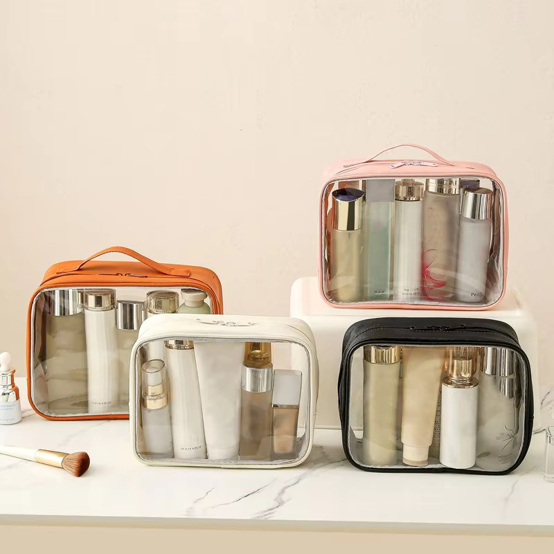 New PVC Transparent Female Portable Large Capacity Wash Bath Fiess Swimming Travel Cosmetic Bag swissmilitary