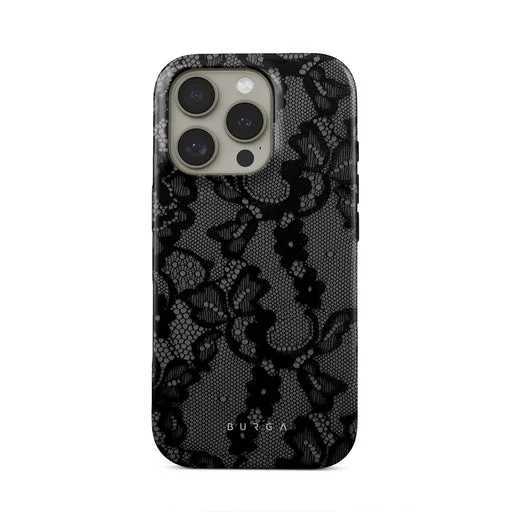 BURGA Luxury Black Checkered Pattern Phone Case for iPhone 16 15 14 13 12 11 Pro Max X XS XR XSMax 7 8 Plus Glossy Film Hard PC Z250211