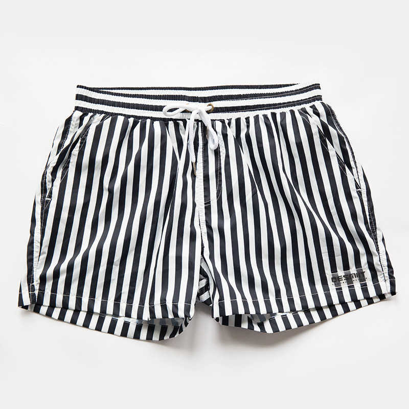 DESMIIT striped beach shorts quick drying loose mens beach play shorts S63/S608 W250212