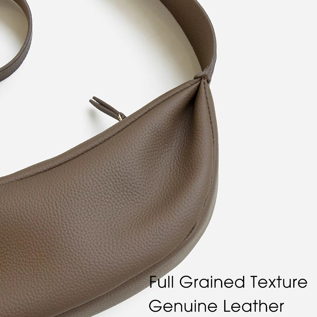 Donna-In Genuie Leather Hobo Chest For Women Men Natural Cowhide Sg Crossbody Bag Full Grained Minimalist With Wide Strap