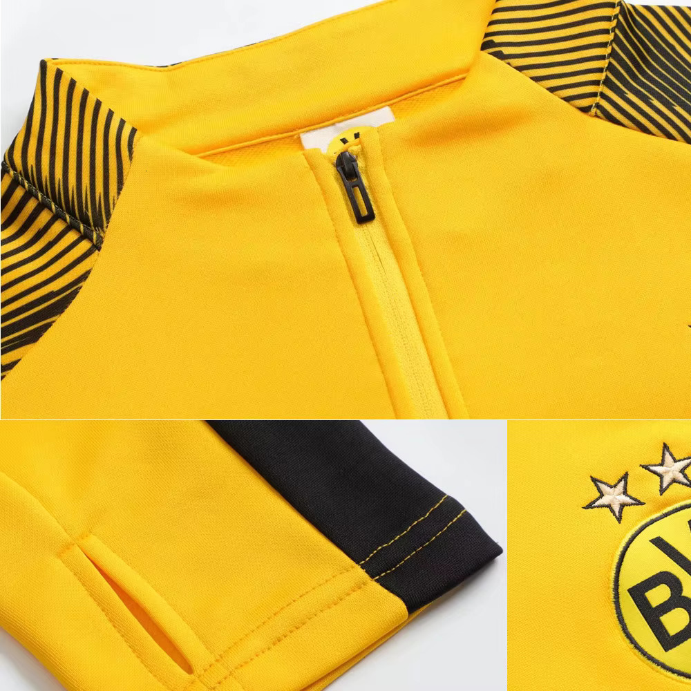 New Men Kids Sports Set Boy Girl Fans Half Zipper Jacket Training Wear Games Jerseys Soccer Kit Tops And Trousers