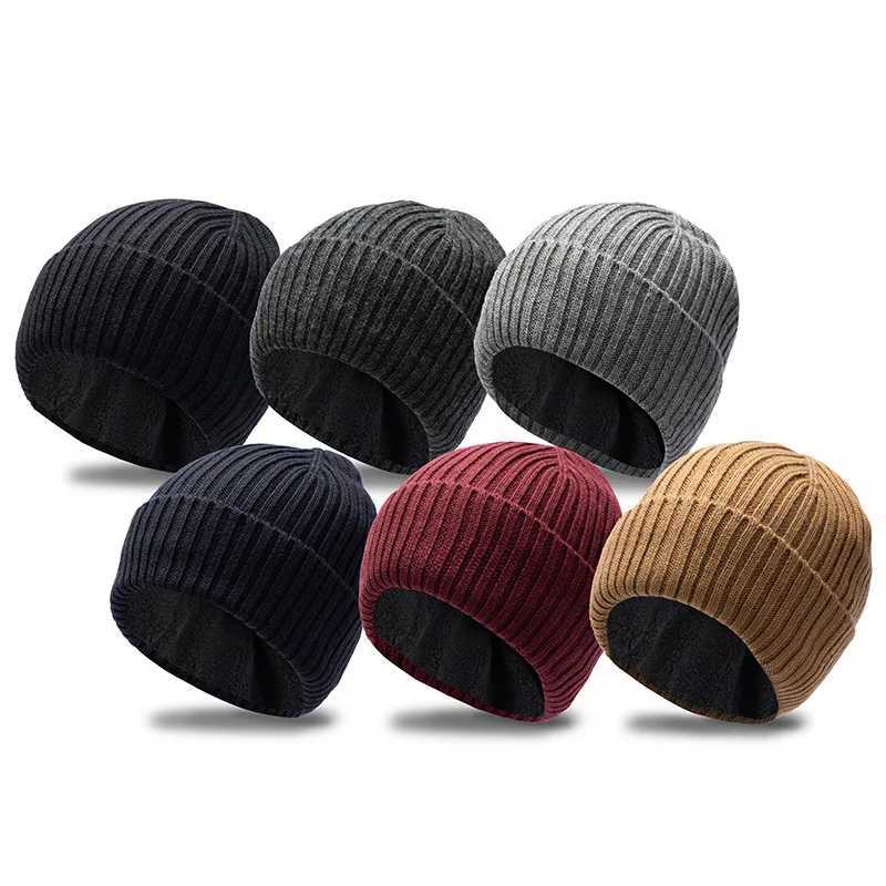 Large Size Men Winter Cap Knitted Hat Big Beanie Fleece In Warm X250212