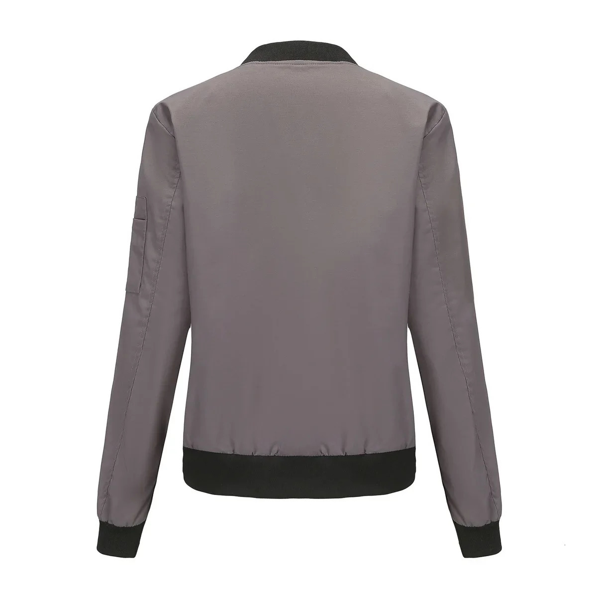 Fashion Bomber Jacket Women Long Sleeved Top Vintage Varsity Jacket Baseball Uniform Round Neck Woman Clothing Coats Black Body 250212