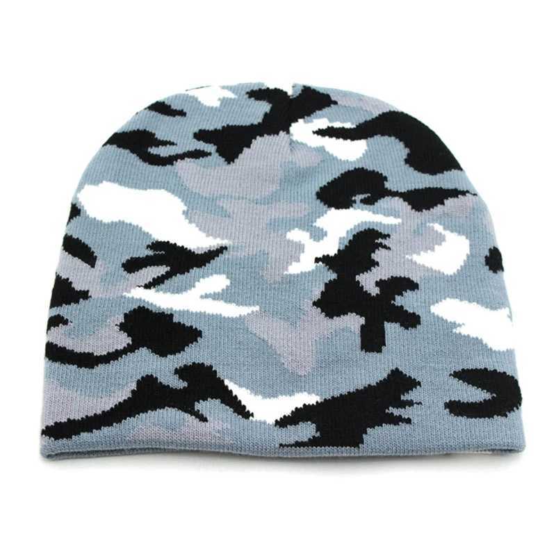 Camouflage Knitting Beanie Hats Cotton Warm Sklies Beanies Caps for Man Wen Autumn Winter Wool Caps Knitted Bonnet Hats X250212