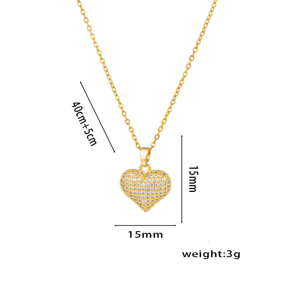 Designer Necklace For Women Europe and America's new personalized love necklace female heart shaped pendant Tiktok hot selling niche design high-