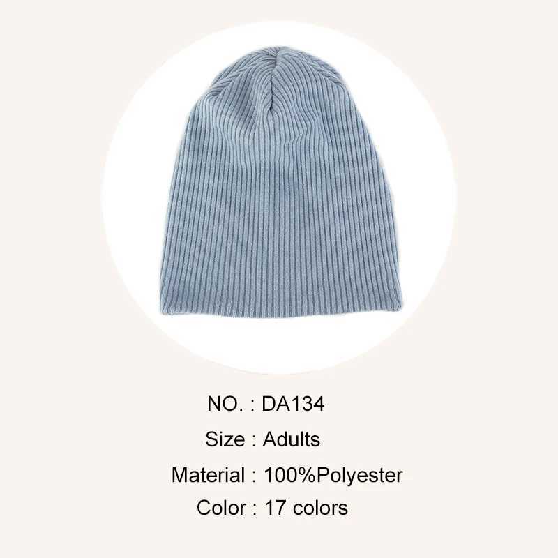 Geebro Wen Fashion Stretch Ribbed Slouchy Beanies Hat Men Winter Autumn Baggy Spring Striped Knitted Sklies Warm Hats Caps X250212