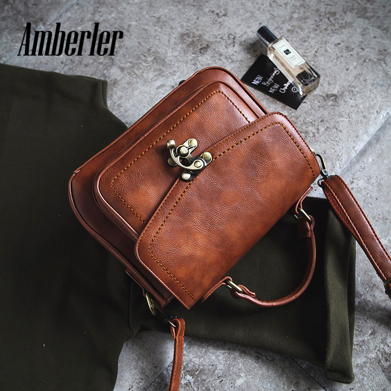 Amberler Women Shoulder PU Leather Small Handbags Famous Designer Ladies Crossbody Messenger Bags Casual Female Travel Bag