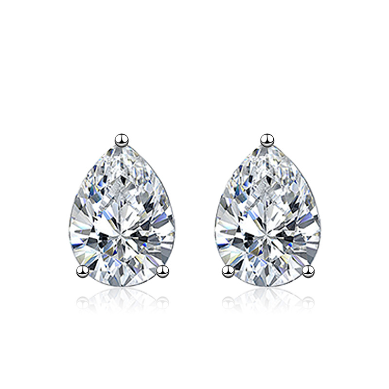 2025 Stunning Stud Earrings Luxury Jewelry Solitaire Real 925 Sterling Silver Water Drop Lab Moissanite Diamond Gemstones Party Pear Women Simple Earr