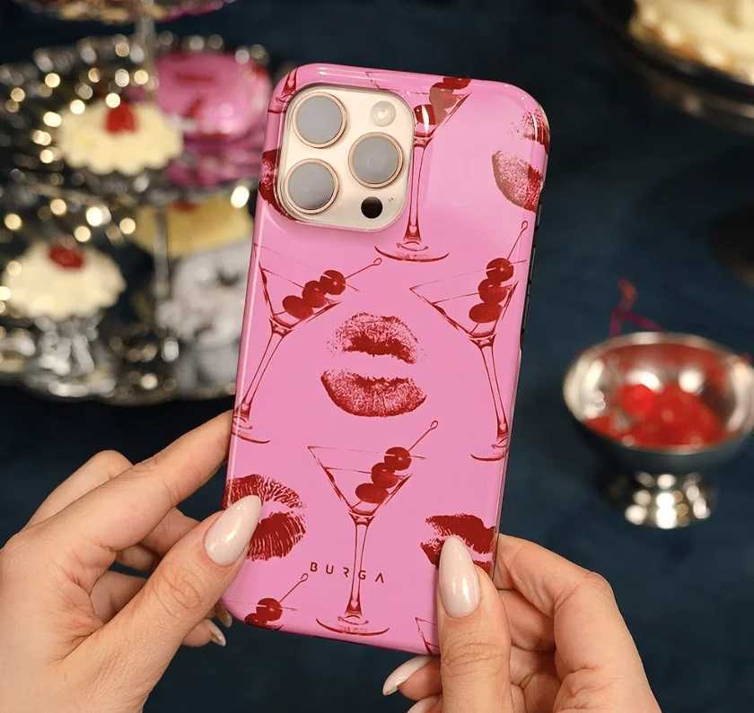 BURGA Sexy Lipstick Print Phone Case for iPhone 16 15 14 13 12 11 Pro Max X XS XR XSMax 7 8 Plus Glossy Film Hard PC Cover Z250211