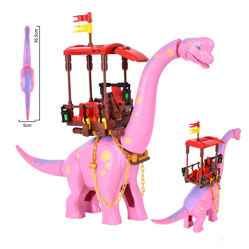 MOC Jurassic World Yellow Brachiosaurus Seat Set Brick Dinosaur Park Character Toy Children's Gift