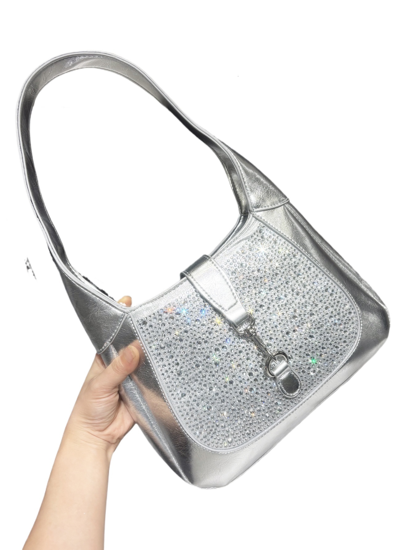 Rhies Evening Clutch Bag Purses And Handbag Designer Hobo Shoulder Shiny Crystal Clutch Women's Bag