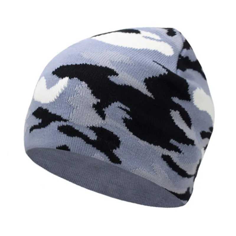 Camouflage Knitting Beanie Hats Cotton Warm Sklies Beanies Caps for Man Wen Autumn Winter Wool Caps Knitted Bonnet Hats X250212