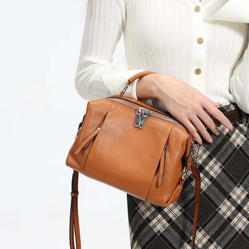 Women's Genuine Leather Handbag, High-Quality Large Capacity Tote Bag, 2025 Fashionable Versatile Shoulder And Crossbody Bag