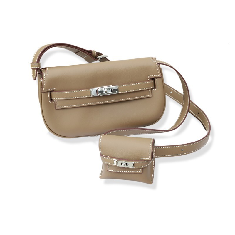 20254 New Genuine Leather Moove Kelly Zongzi Two In One Mini Designer One Shoulder Oblique Multi Functional Saddle Bag