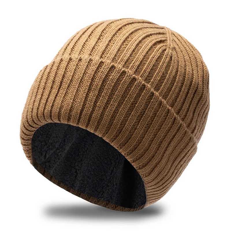 Large Size Men Winter Cap Knitted Hat Big Beanie Fleece In Warm X250212