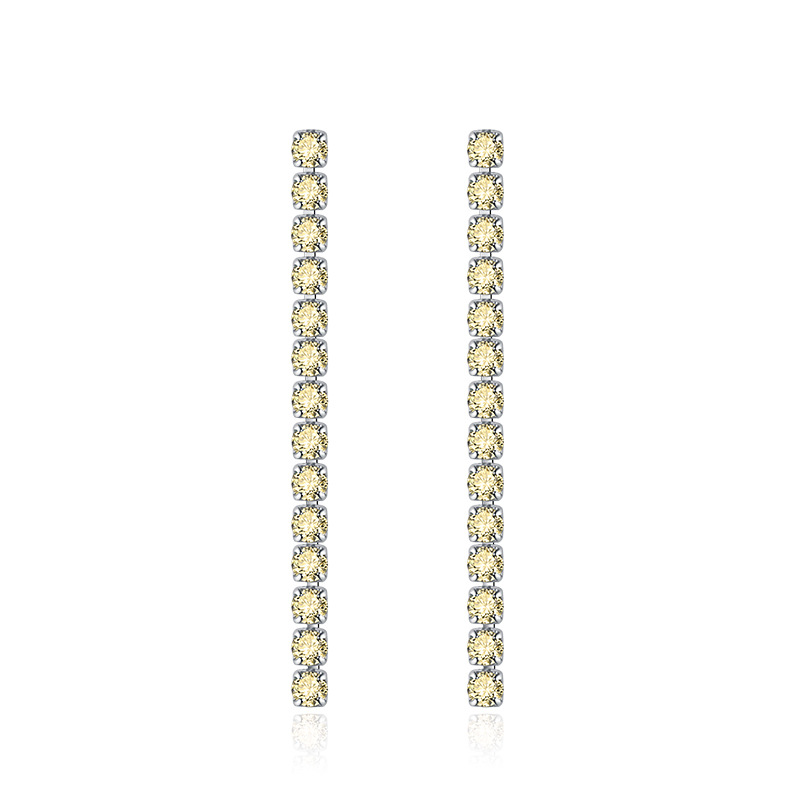 2025 Tassels Dangle Earrings Luxury Jewery 925 Sterling Silver Multi Color Lab Moissanite Diamond Party Long Women Wedding Drop Earring For Lover Gift