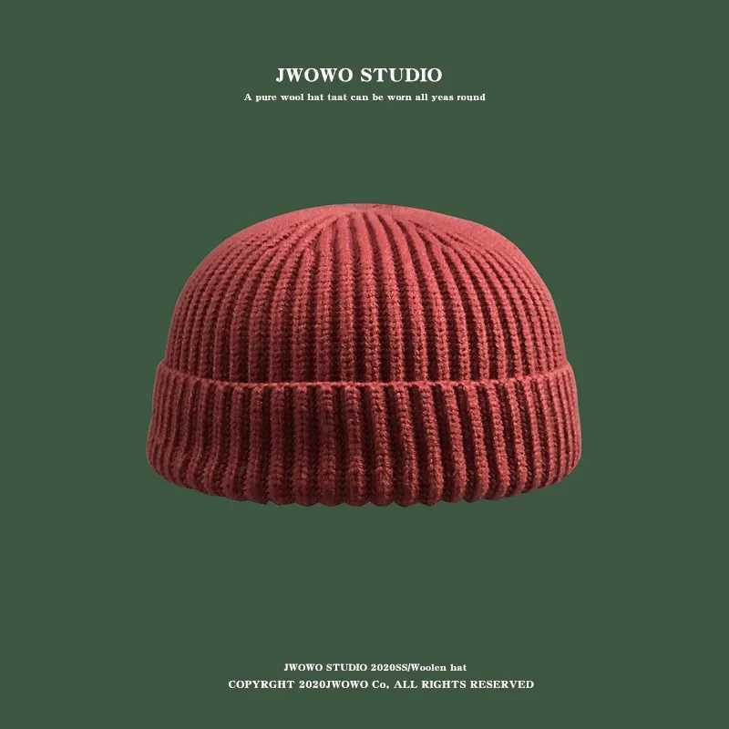 Fashion Hat Autumn Hat Winter Sweet Melon Mens Knitted Round Top Sugar Free Cold Bun Street Hip Hop Wool Beanie Sports Warm X250212