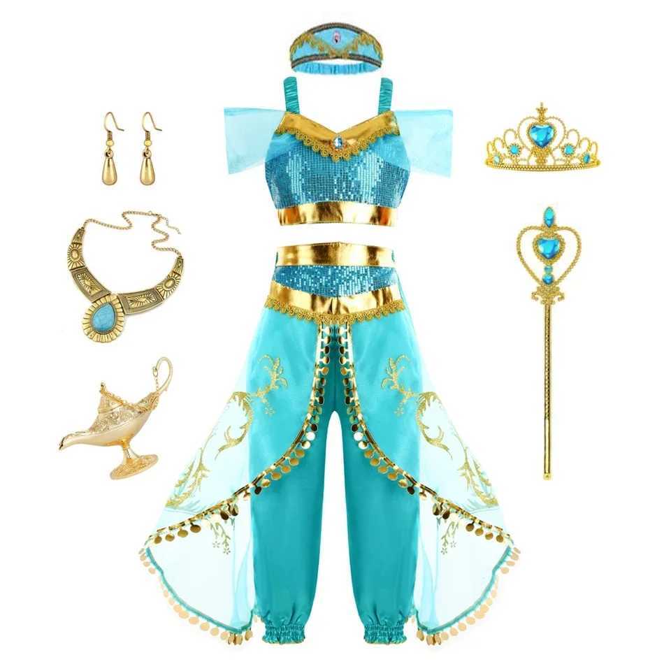Halloween Par Princess Charms Dress Girls Birthday Par Kids Jasmine Costume DressXJ250117
