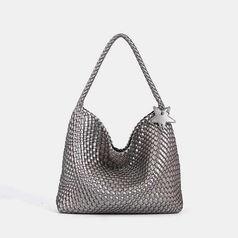 Women's Bags Hand woven large capacity water bucket armpit bag, women's high-end designer commuting handbag, one shoulder fashionable versat