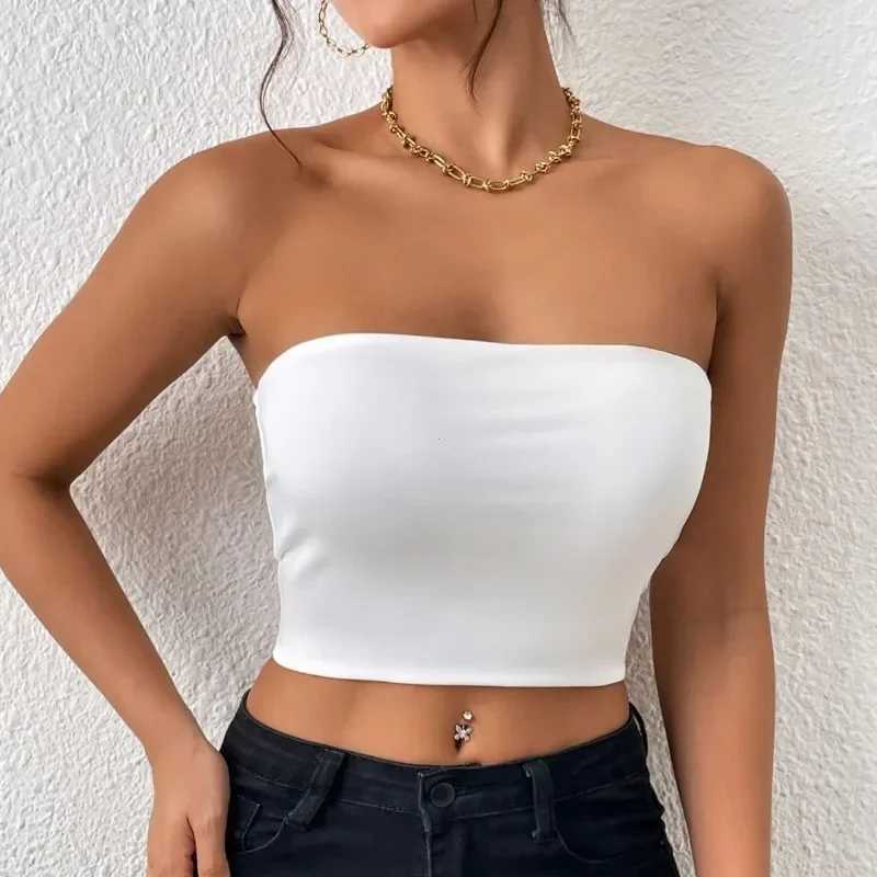 Sexy Bodycon Crop Tube Top Solid Stretchy Tube Top Casual Every Day Tops Womens ClothingXJ250212