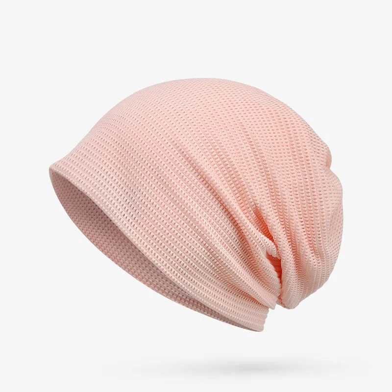 COKK Summer Beanie Hat Wen Men Unisex Solid Mesh Breathable Turban Hat wear Baggy Cap wrap Hariband Bonnet Femme Hat X250212