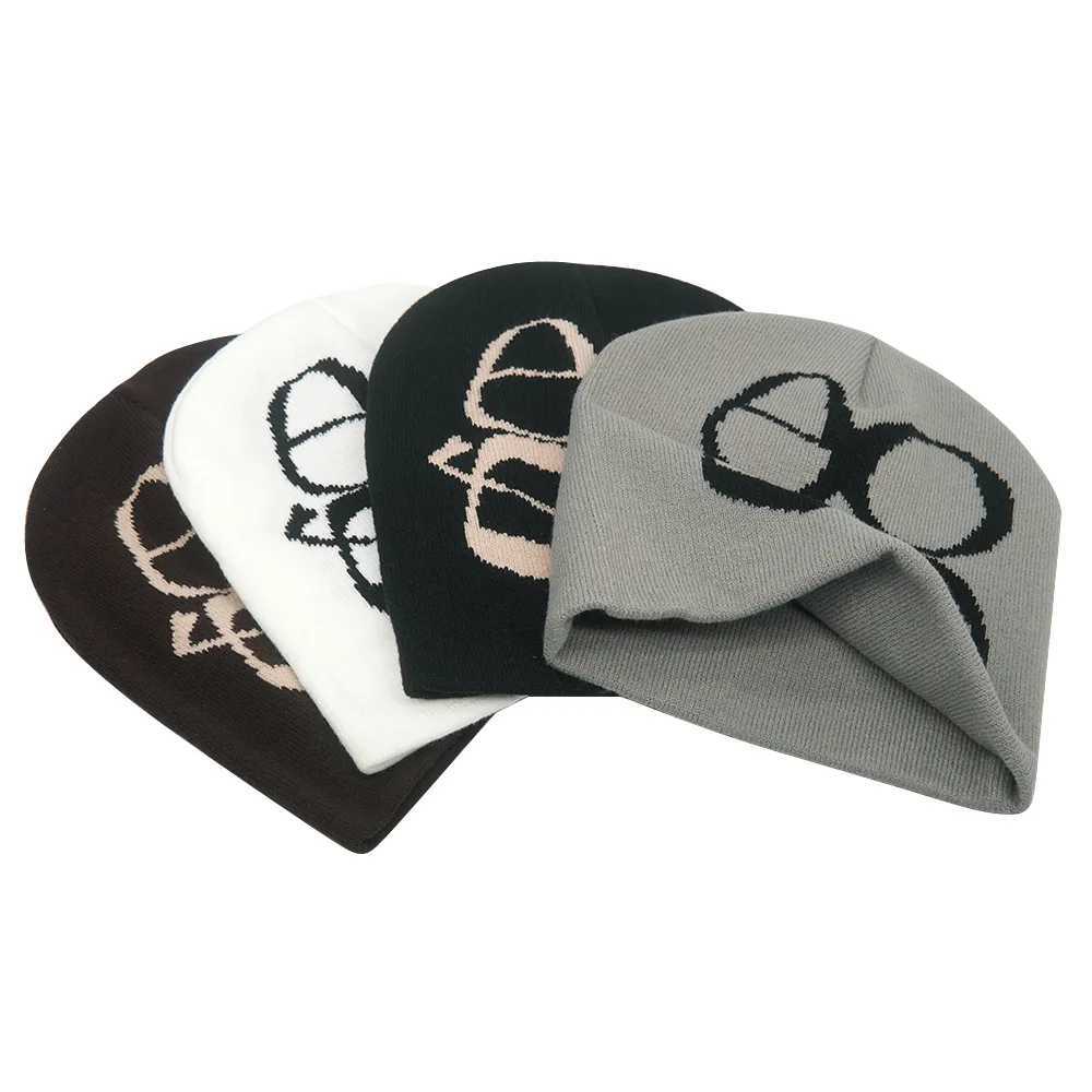Fashion Print Y2K Knitted Hat Winter Warm Beanies Hats Sklies Beanie Cargo Cap Men And Women Outdoor Hats X2502121