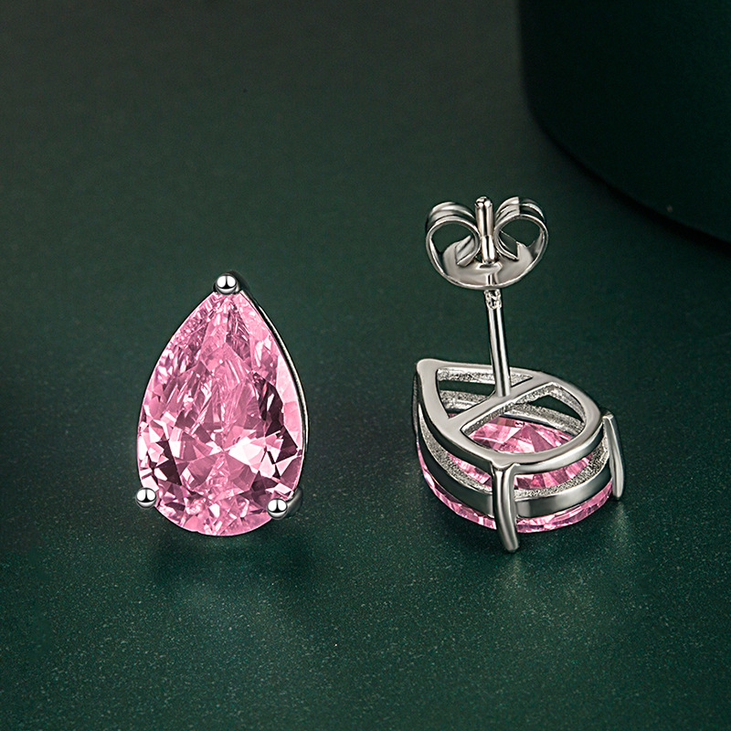 2025 Stunning Stud Earrings Luxury Jewelry Solitaire Real 925 Sterling Silver Water Drop Lab Moissanite Diamond Gemstones Party Pear Women Simple Earr
