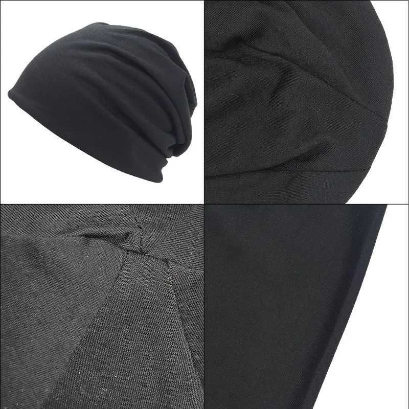Cotton Slouchy Beanie Hip-Hop Soft Lightweight Running Beanie Adt Dwarf Hat Chemo Cap for Men Women Hip-Hop Sleep Cap Stretchy X250212