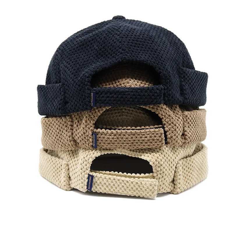 Bocca Retro De Beanie Mens Cashless Hat Sklcap Docker Retro Adjustable Solid Color Novel Cotton X250212