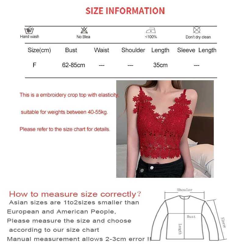 ITOOLIN Summer Women Lace V-Neck Sexy Backless Crop Top Hollow Out Tank Top With Bra Pad Y2K Camis Floral Embroidery Top 2024XJ250212