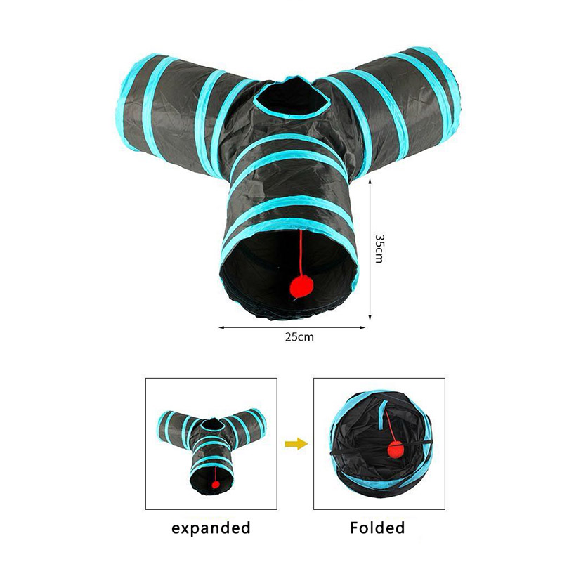 Interactive Crinkle Tunnel Cat Toy - Soft Polyester Fabric Perfect for Kittens and Adult Cats