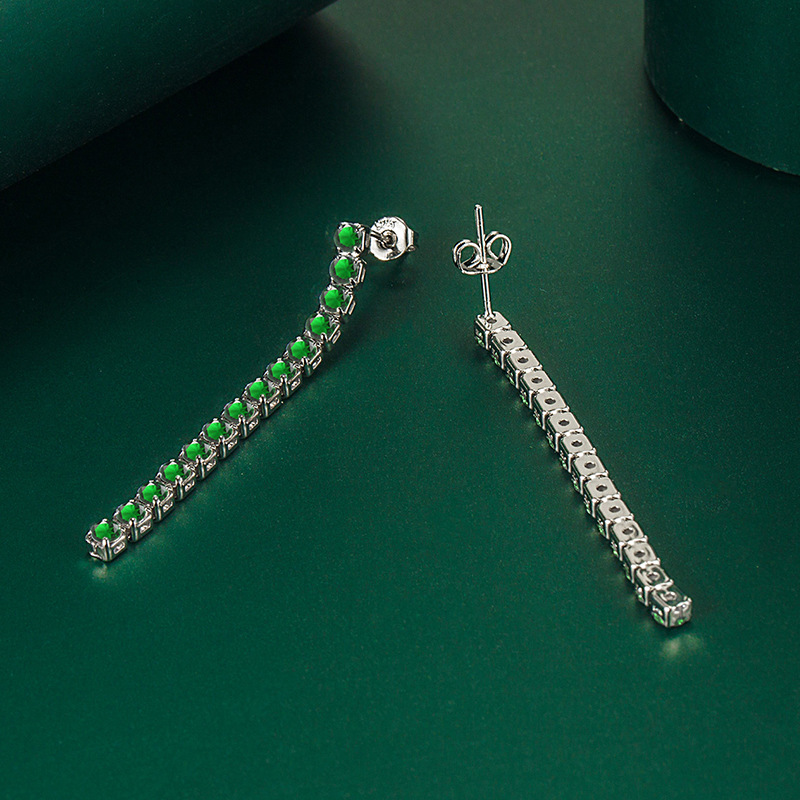 2025 Tassels Dangle Earrings Luxury Jewery 925 Sterling Silver Multi Color Lab Moissanite Diamond Party Long Women Wedding Drop Earring For Lover Gift