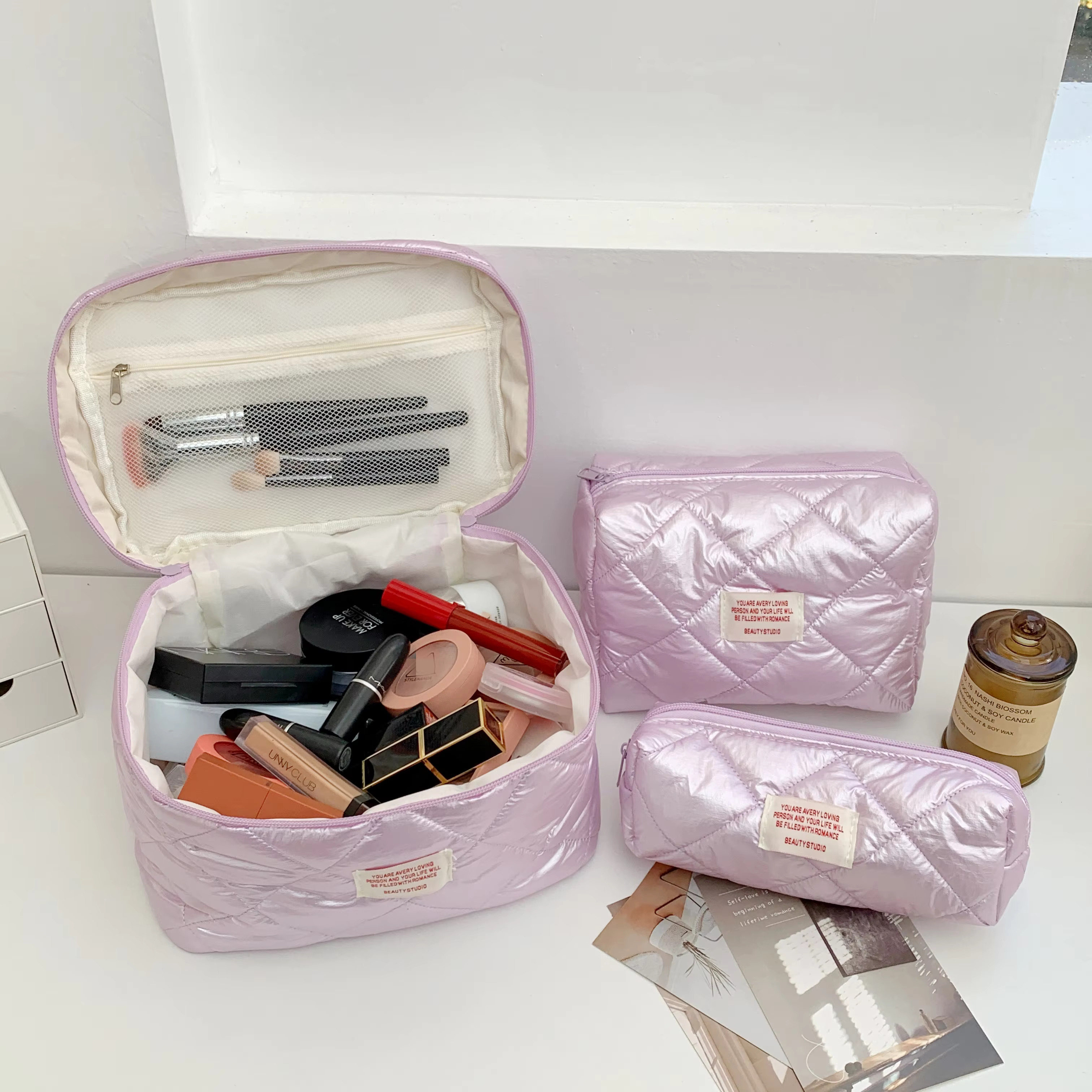 Women's gge Handheld Makeup Bead Light Color Advanced Sense Wash Girl Travel Storage Bag swissmilitary