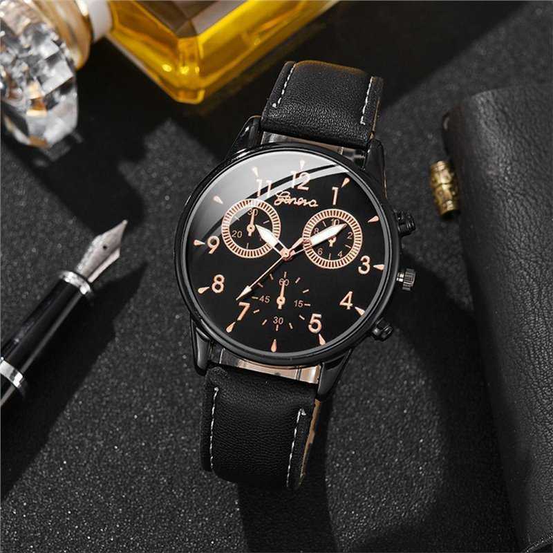 Mens Hand Fashion Versatile Eye Quartz Business Watch Set+Versatile Beads W250212