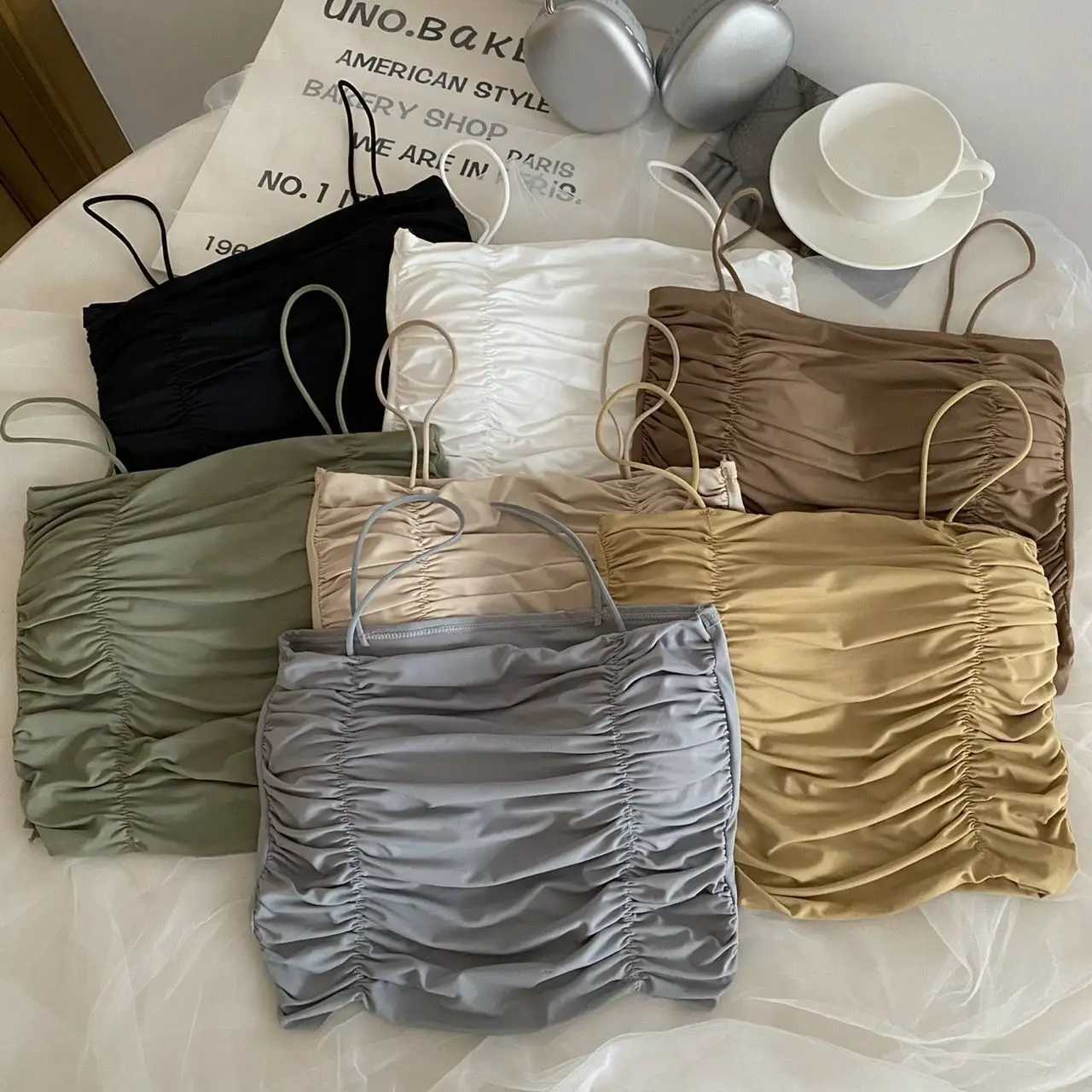 Women Crop Tops Sexy Tank Top For Lady Summer Tube Tops With Cups Fe Underwear Lingerie Woman Clothing Girls Camisole VestXJ250212