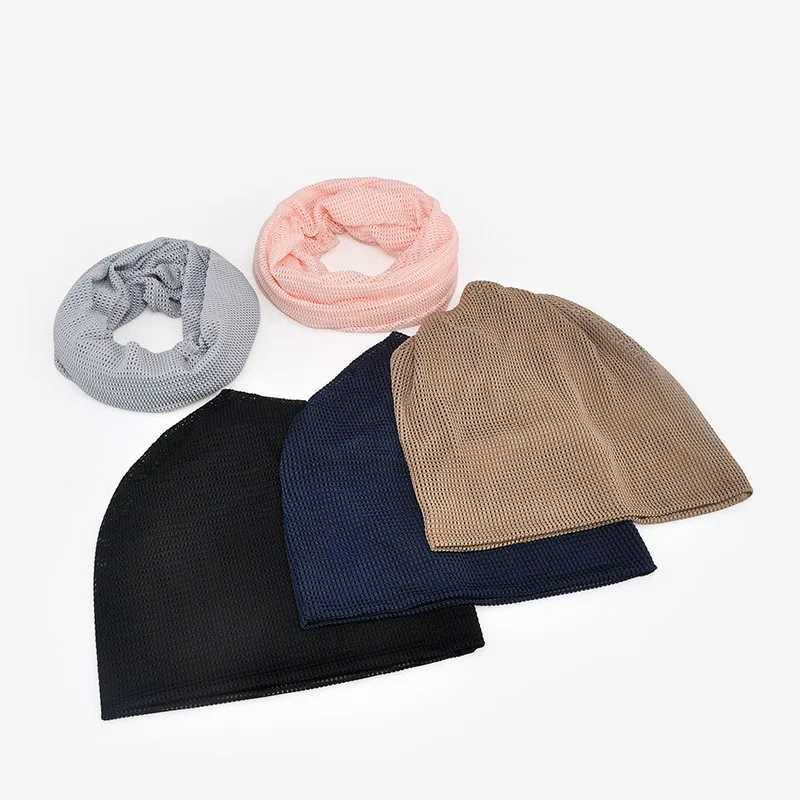 COKK Summer Beanie Hat Wen Men Unisex Solid Mesh Breathable Turban Hat wear Baggy Cap wrap Hariband Bonnet Femme Hat X250212