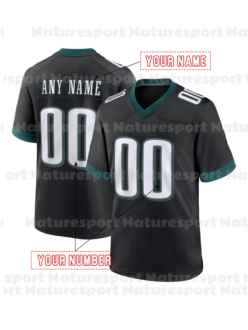 Custom Football Jersey Barkley Hurts DeJean Brown DeVonta Carter Men Women Youth Embroidered Letter Number Design Any name any number Women Youth Men