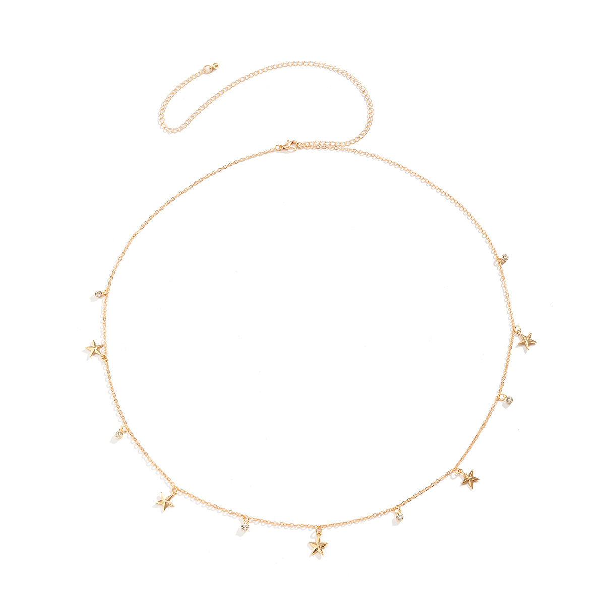 fashion Woman Single layer star tassel simple and versatile metal body sexy spicy girl style waist chain for women