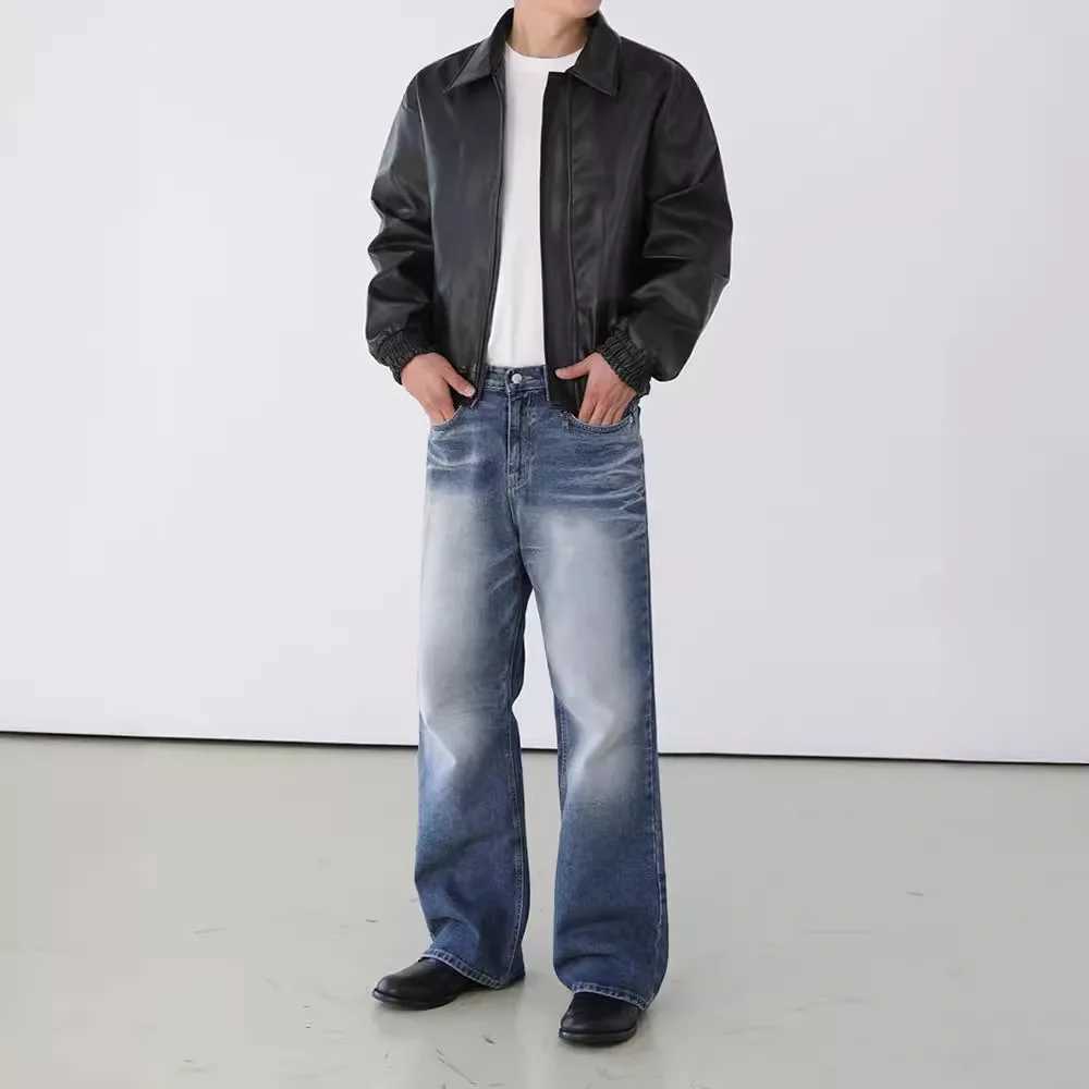 Spring Autumn Cool Oversized Short Black Soft Pu Leather Jacket Men Zipper Luxury Designer American Vintage Clothes X250213