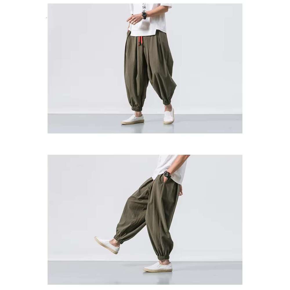 Men's Clothing M-5Xl New Oversized Harem Pants Loose Chinese Style Cotton And En Sweatpants Joggers High Quality Casual Trousers Men