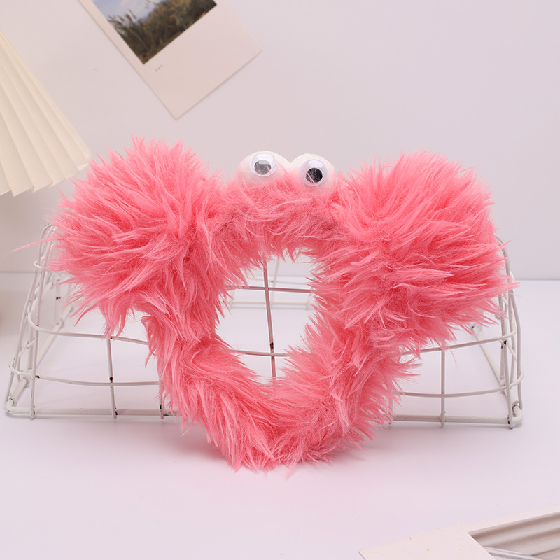 Korean Style Cute Fluffy Hair Accessory - Funny Ugly Plush Headband for Voluminous Washing Tresses