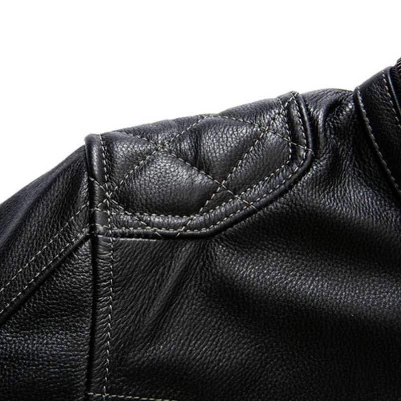 2023 Vintage Mens Black Leather Jacket for Spring Autumn Genuine Motorcycle Style Natural Cowhide Leather Slim Fit Biker Coat X250213