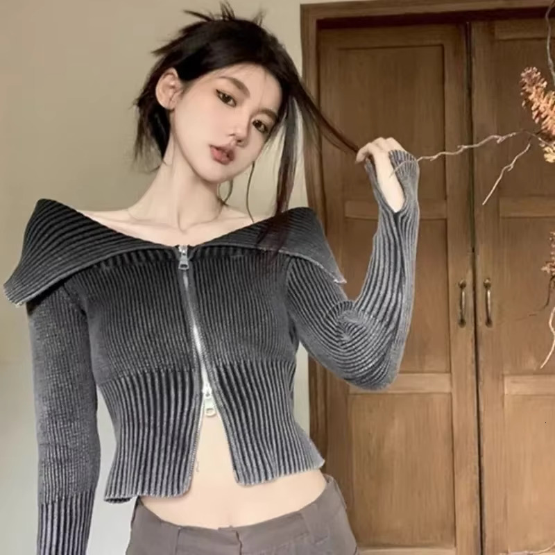 Y2k Winter Women Korean Vintage Japanese Acubi Knit Sweater Long Sleeve Sweaters Pullover Knitted Gyaru Grunge Pullovers Clothes