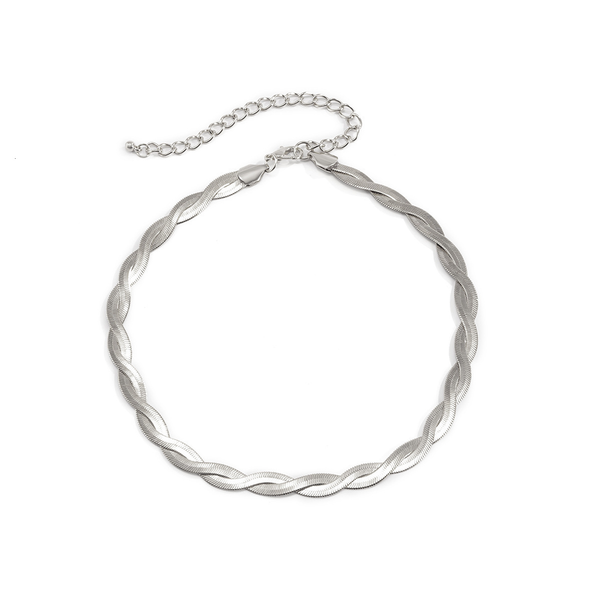 Woman Jewelry minimalist double layered tassel for women's personality square flat snake designer bone chain combination necklace