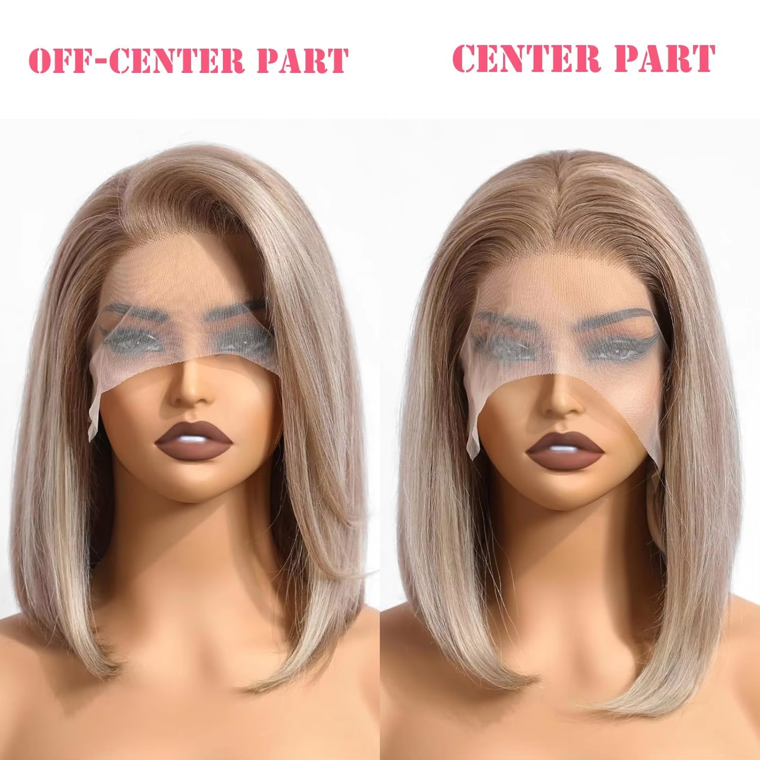 P18/613 Blonde Highlight bone Straight Short Bob Human Hair Wigs 5x5 hd Lace closure Frontal Wig Human Hair For Women