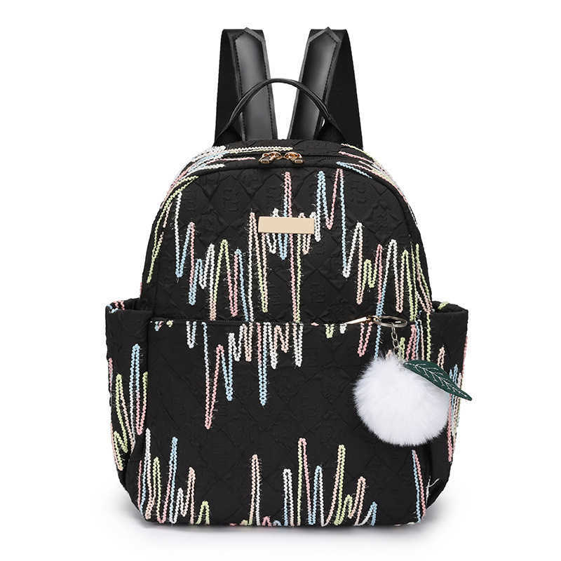 Spring and summer new Oxford spinning small fresh backpack college embroidered large capacity womens backpack