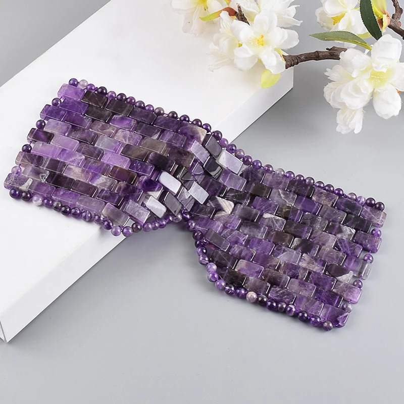 Natural Jade Stones Anti-Aging Mask Facial Pain Soothing Sleeping Beads Tool Amethyst Cool Massage Stone Eye Patch Relax 1 Pcs 250113