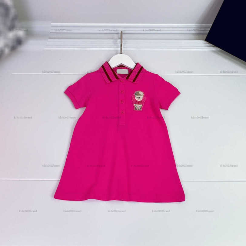 New Girl's Dress High quality child overskirt kids designer clothes girls dress Casual embroidered PoLo dress Short-sleeved dresses