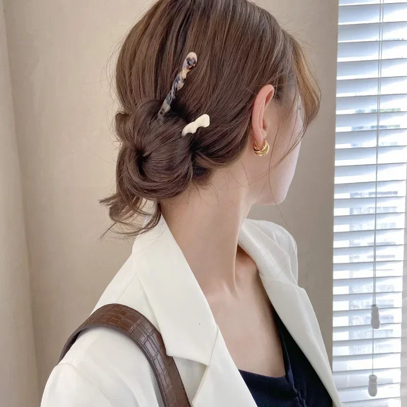 Chinese Style Hair Stick Resin Womens Retro Hanfu Headwear Marble Patterned Hairpin Accessories 250117