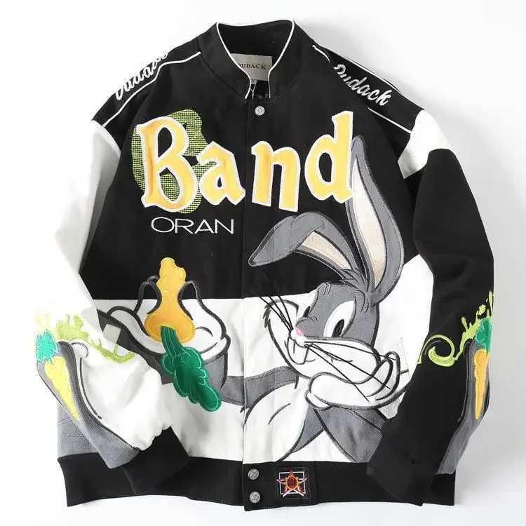 New Autumn Winter Men/women Baseball Jacket Hip Hop Street American Style Loose Outwear Embroidery Bunny Couples Quilted Coat X250213